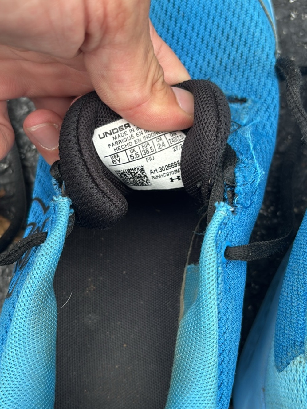 Under Armour Kids Bright Blue Mesh Sneakers with Black Accents